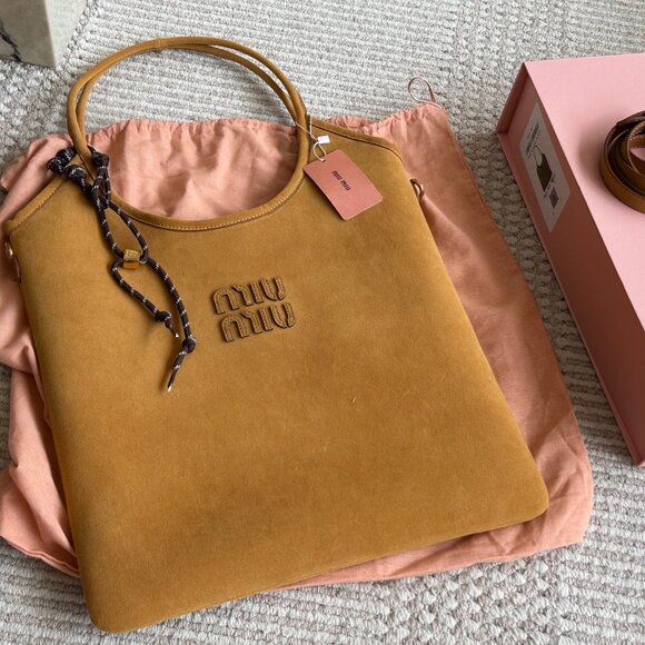 Miu Miu Tan Leather Tote Bag - Picture 4 of 9